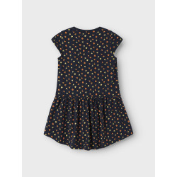 NAME IT KIDS Vigga Capsl Kjole - Dark Sapphire / Flowers