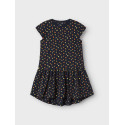 NAME IT KIDS Vigga Capsl Kjole - Dark Sapphire / Flowers
