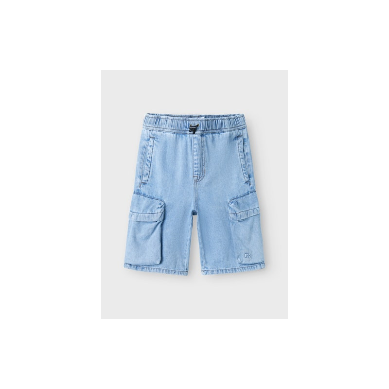 NAME IT - Ben Bermuda Denim Shorts - Light Blue Denim