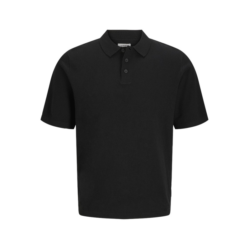 JJ REBEL Callum Strik Polo S/S - Sort
