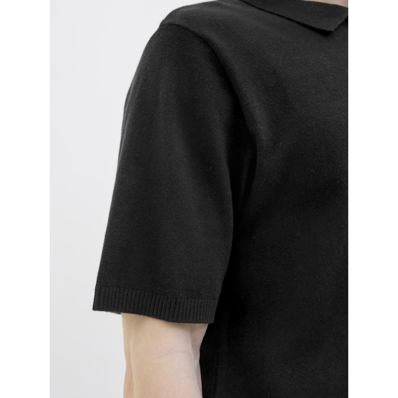 JJ REBEL Callum Strik Polo S/S - Sort
