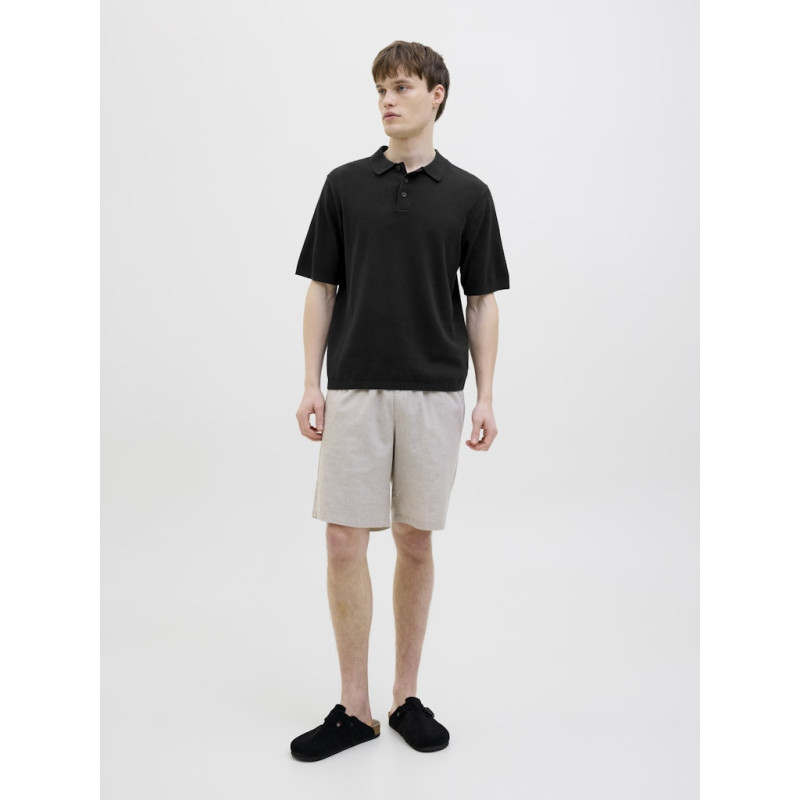 JJ REBEL Callum Strik Polo S/S - Sort
