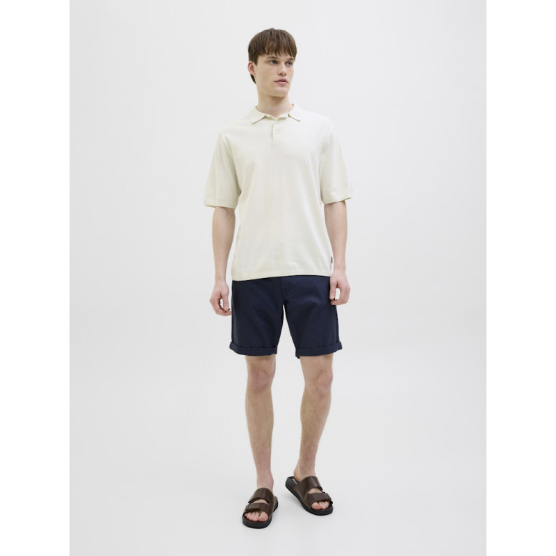 JJ REBEL Callum Strik Polo S/S - Cloud Dancer