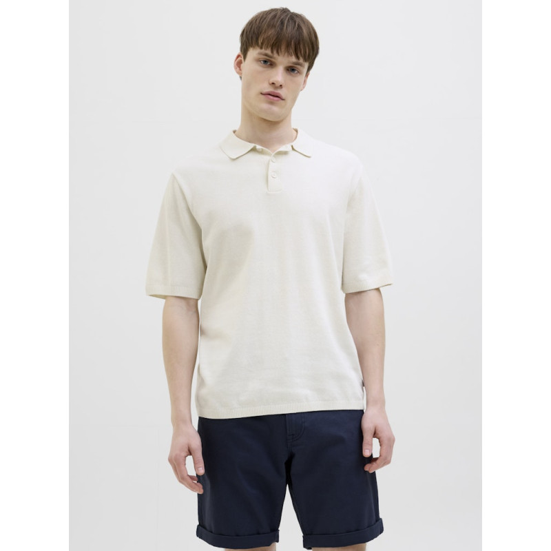 JJ REBEL Callum Strik Polo S/S - Cloud Dancer