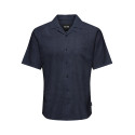 ONLY & SONS Caiden S/S Hør Skjorte - Night Sky