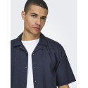 ONLY & SONS Caiden S/S Hør Skjorte - Night Sky