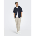 ONLY & SONS Caiden S/S Hør Skjorte - Night Sky