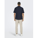 ONLY & SONS Caiden S/S Hør Skjorte - Night Sky