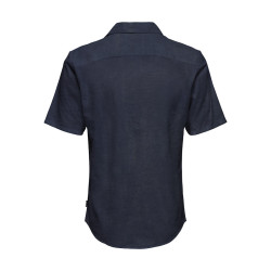 ONLY & SONS Caiden S/S Hør Skjorte - Night Sky