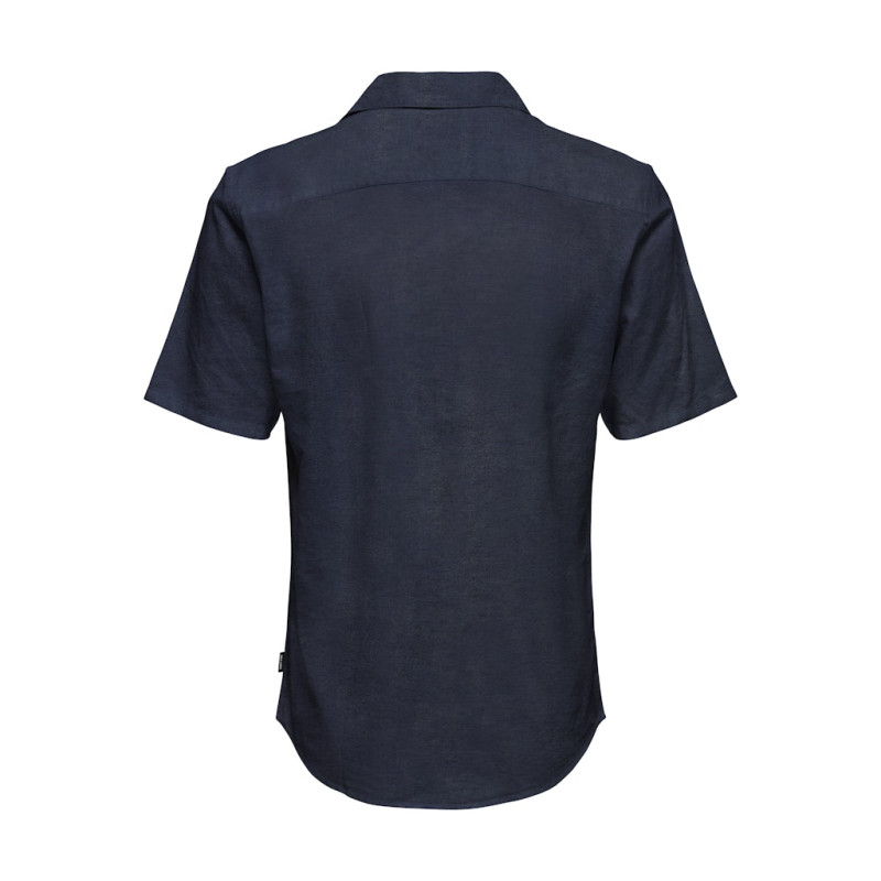 ONLY & SONS Caiden S/S Hør Skjorte - Night Sky