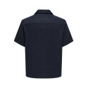 ONLY & SONS Kari Resort S/S Hør Skjorte 0075 - Dark Navy
