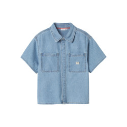 NAME IT KIDS Felix S/S Denim Skjorte 3950 - Light Blue Denim