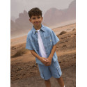 NAME IT KIDS Felix S/S Denim Skjorte 3950 - Light Blue Denim
