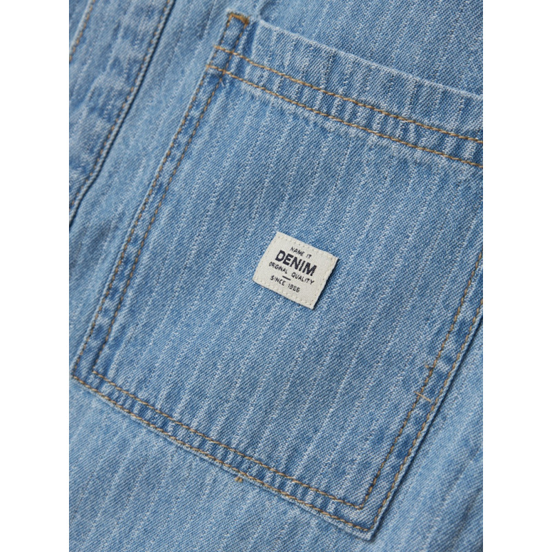 NAME IT KIDS Felix S/S Denim Skjorte 3950 - Light Blue Denim