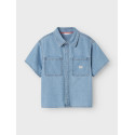 NAME IT KIDS Felix S/S Denim Skjorte 3950 - Light Blue Denim
