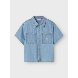 NAME IT KIDS Felix S/S Denim Skjorte 3950 - Light Blue Denim