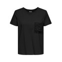 JDY Selma S/S T-shirt Med Hæklet Lomme - Sort