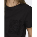 JDY Selma S/S T-shirt Med Hæklet Lomme - Sort