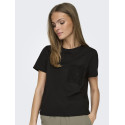 JDY Selma S/S T-shirt Med Hæklet Lomme - Sort