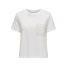 JDY Selma S/S T-shirt Med Hæklet Lomme - Cloud Dancer
