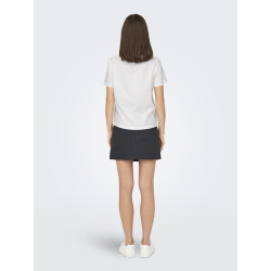 JDY Selma S/S T-shirt Med Hæklet Lomme - Cloud Dancer
