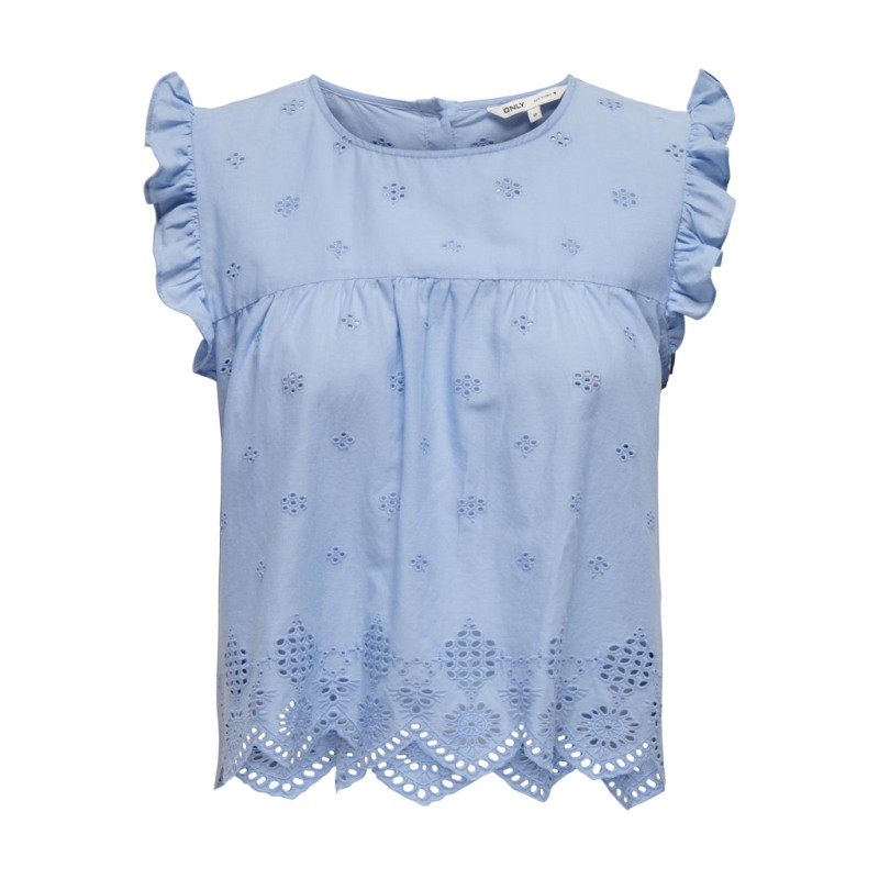 ONLY Silla Flæse Top - Bel Air Blue