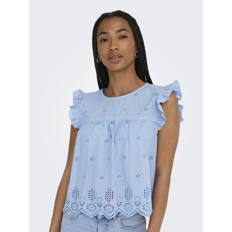 ONLY Silla Flæse Top - Bel Air Blue