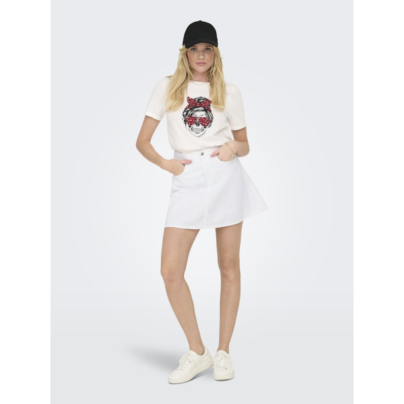 ONLY Eden Denim Nederdel - Hvid