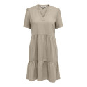 ONLY Tiri-Caro S/S Hør Kjole - Oxford Tan