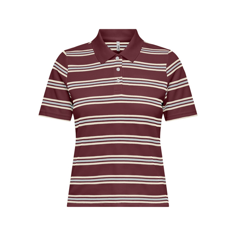 ONLY Evie S/S Polo - Ruby Wine