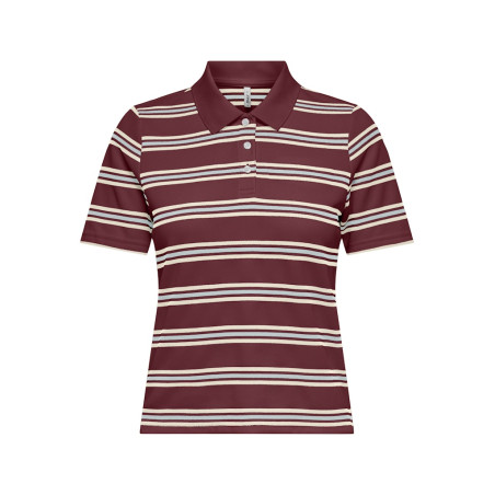 ONLY Evie S/S Polo - Ruby Wine