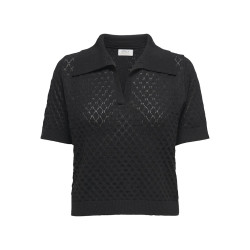 ONLY Cosima S/S Strik Polo - Sort