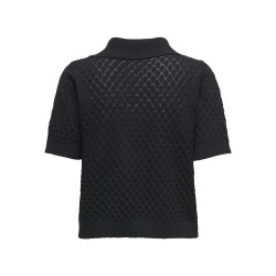 ONLY Cosima S/S Strik Polo - Sort