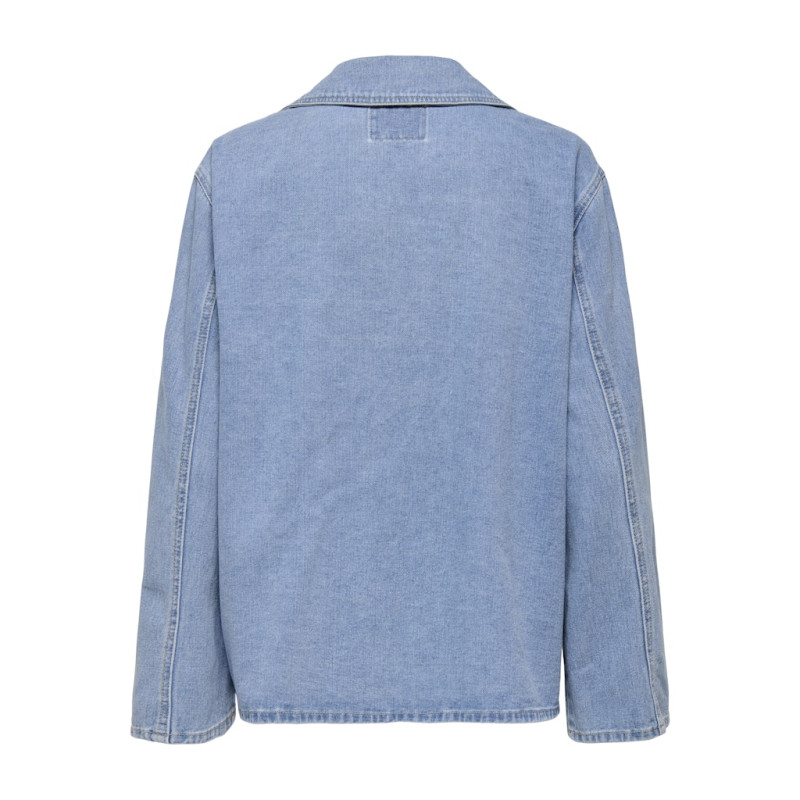 ONLY Thilda Denim Jakke Med Bindebånd - Light Blue Denim