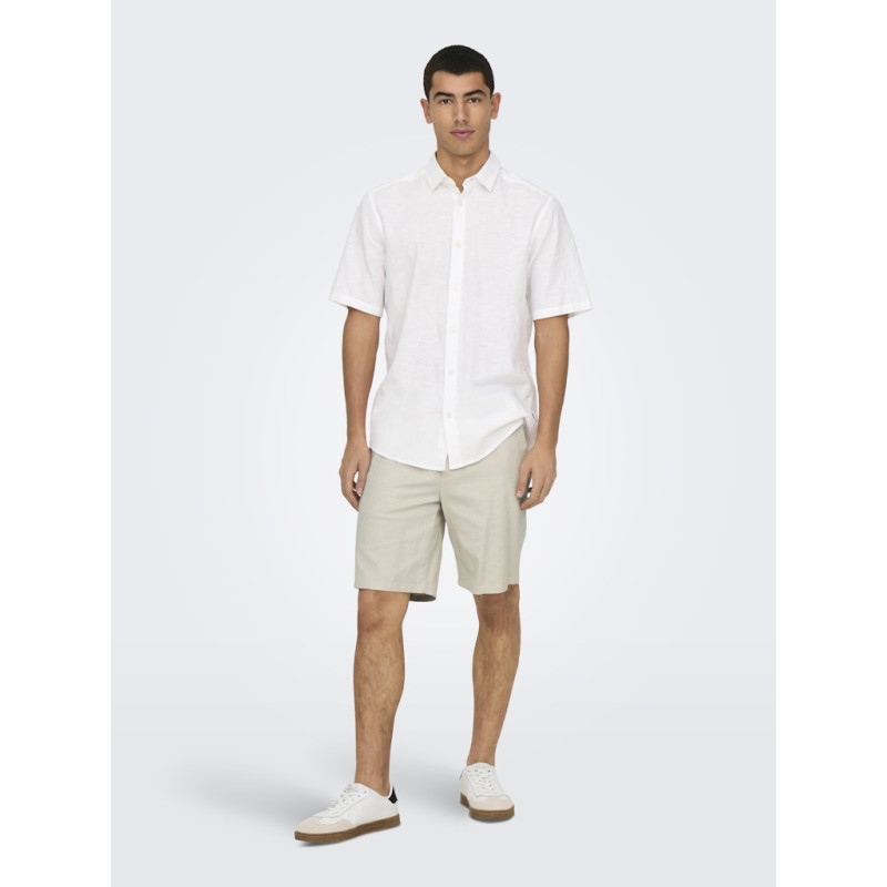 ONLY & SONS Mark 0011 Hør Shorts - Silver Lining