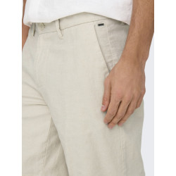 ONLY & SONS Mark 0011 Hør Shorts - Silver Lining