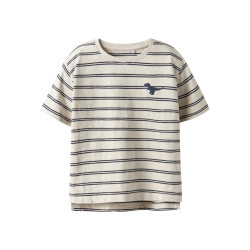 NAME IT MINI Voby T-shirt - Whitecap Gray / Navy Blazer