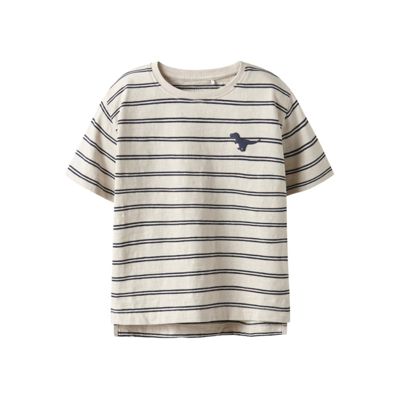 NAME IT MINI Voby T-shirt - Whitecap Gray / Navy Blazer