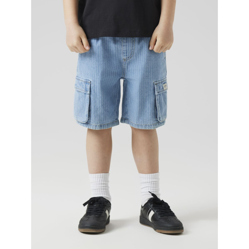 NAME IT KIDS Ryan Cargo Denim Shorts 3950 - Light Blue Denim
