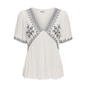 JDY Harper S/S Broderet Top - Cloud Dancer