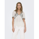 JDY Harper S/S Broderet Top - Cloud Dancer