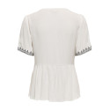JDY Harper S/S Broderet Top - Cloud Dancer