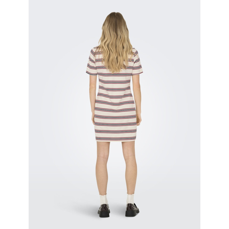 ONLY Evie S/S Polo Kjole - Antique White