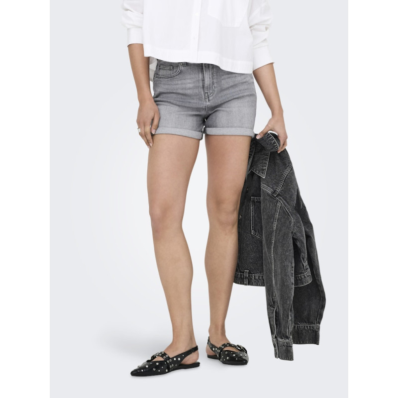 ONLY Josephine Stretch Denim Shorts - Medium Grey Denim