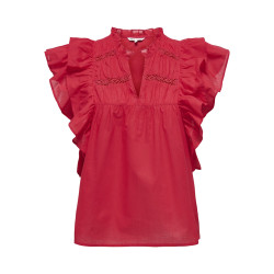 ONLY Sunny Capsl Flæse Top - High Risk Red