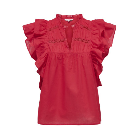 ONLY Sunny Capsl Flæse Top - High Risk Red