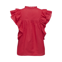 ONLY Sunny Capsl Flæse Top - High Risk Red