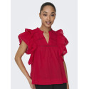 ONLY Sunny Capsl Flæse Top - High Risk Red