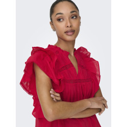 ONLY Sunny Capsl Flæse Top - High Risk Red