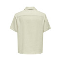 ONLY & SONS Kari Resort S/S Hør Skjorte 0075 - Oatmeal